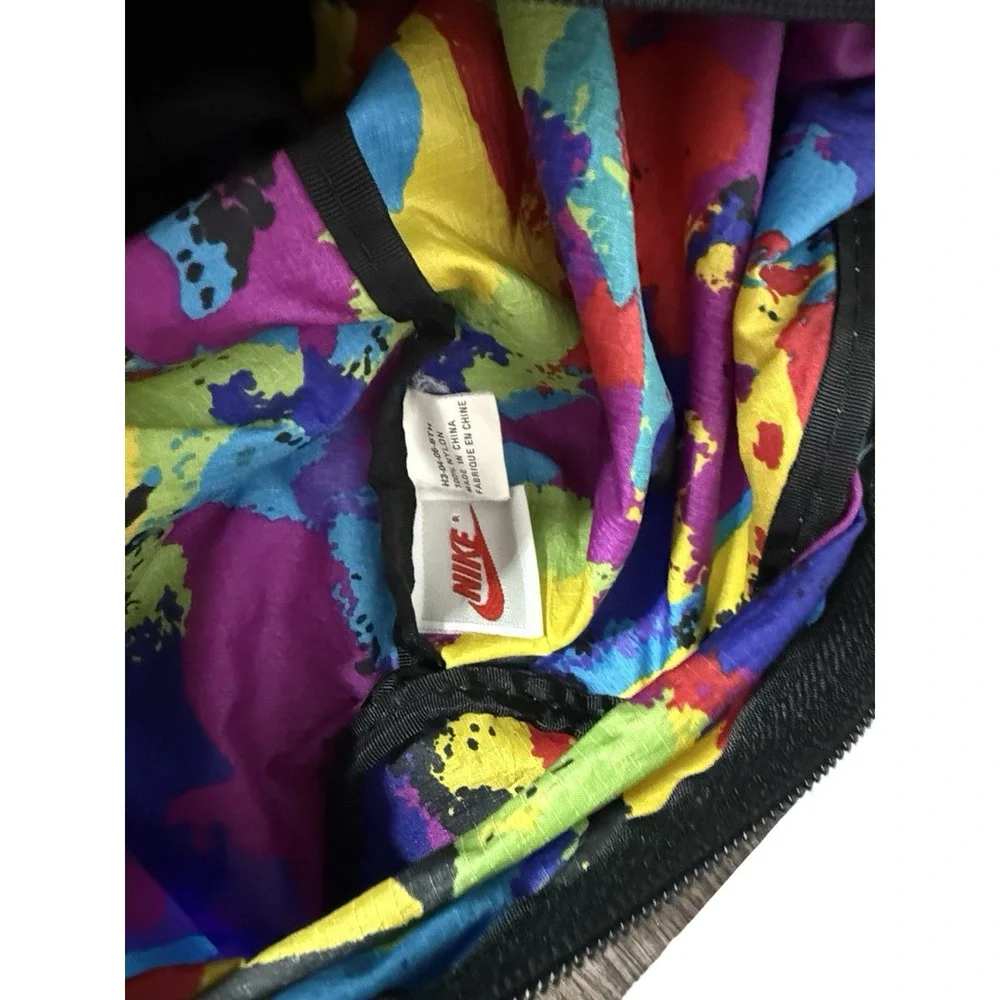 Vintage Nike Y2K 90s Colorful Windbreaker Nylon Swingpack Backpack Gym Bag Retro